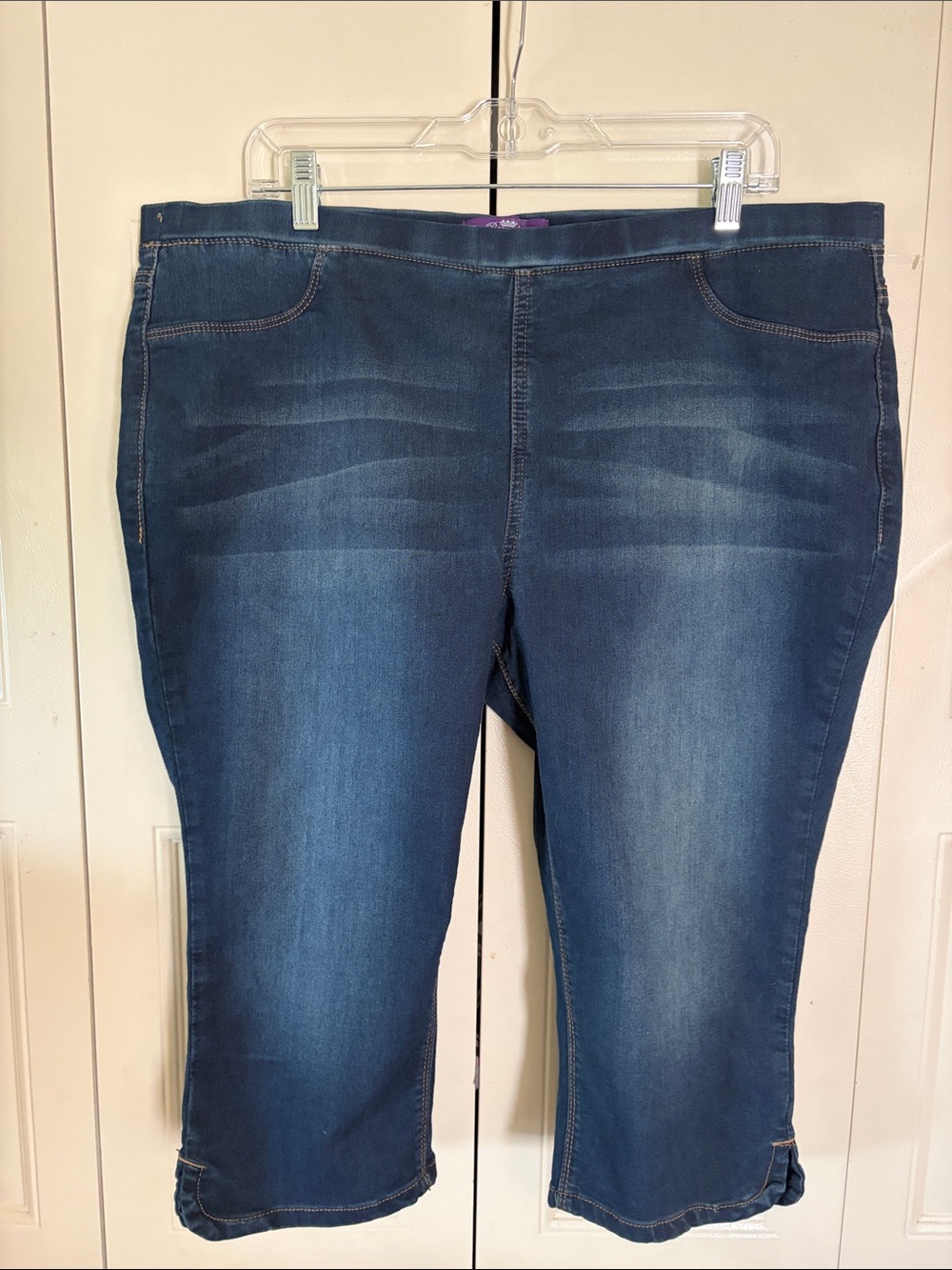 Royalty Capris/Crop Pants Dark Wash Casual Stretch Versatile Pockets Pull on 18W